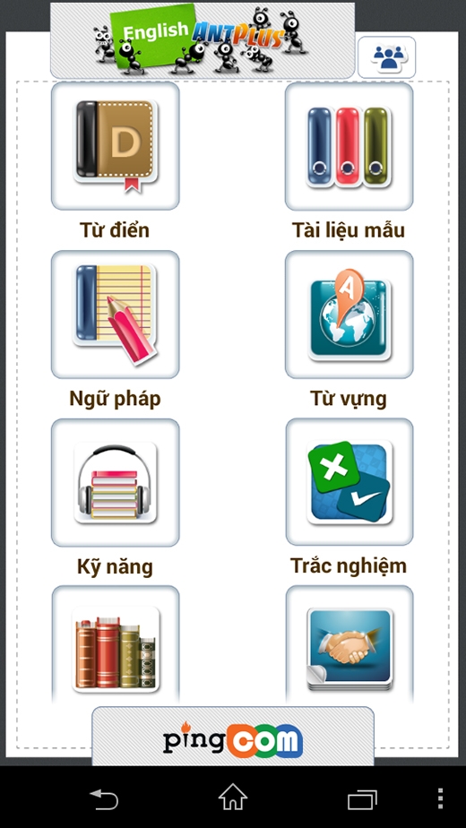 
	
	Ứng dụng Học tiếng Anh còn là kho tài liệu tiếng Anh gồm sổ tay giao tiếp và nhiều tài liệu bổ ích cho việc luyện thi Anh ngữ